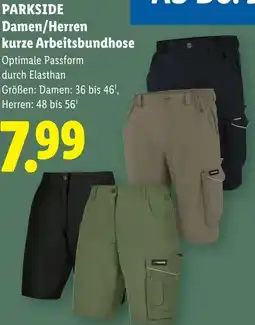 Lidl Parkside damen/herren kurze arbeitsbundhose Angebot