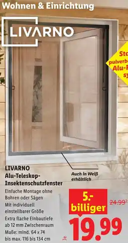 Lidl Livarno alu-teleskop- insektenschutzfenster Angebot