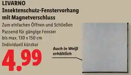Lidl Livarno insektenschutz-fenstervorhang mit magnetverschluss Angebot