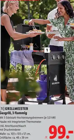Lidl [1] grillmeister gasgrill, 3 flammig Angebot