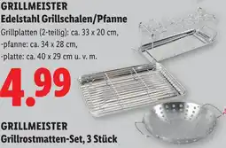 Lidl GRILLMEISTER Edelstahl Grillschalen/Pfanne Angebot