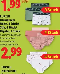 Lidl Lupilu kleinkinder boxer, 3 stück/ slip, 4 stück/ hipster, 4 stück Angebot