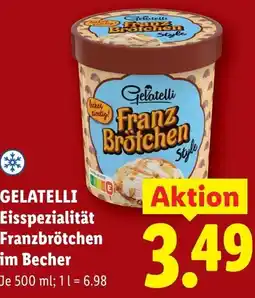 Lidl Gelatelli eisspezialität franzbrötchen im becher Angebot
