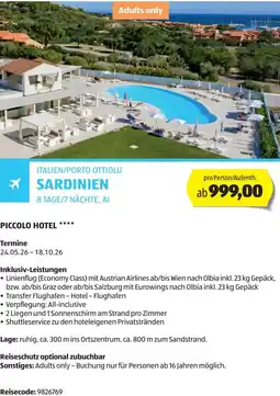 Hofer Reisen Italien/porto ottiolu sardinien Angebot