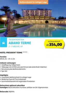 Hofer Reisen Italien/venetien abano terme Angebot