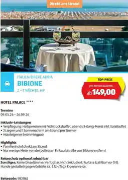 Hofer Reisen Italien/obere adria bibione Angebot
