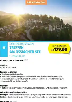 Hofer Reisen Kärnten/gerlitzen alpe treffen am ossiacher see Angebot
