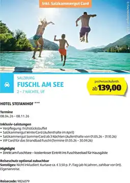 Hofer Reisen Salzburg fuschl am see Angebot