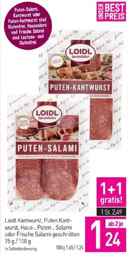 Sutterlüty Loidl Kantwurst, Puten Kantwurst, Haus-, Puten-, Salami Angebot
