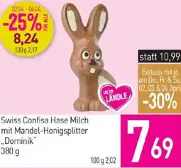 Sutterlüty Swiss Confisa Hase Milch mit Mandel-Honigsplitter Angebot