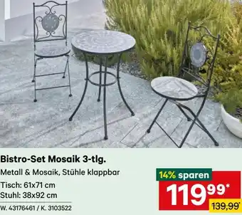 Lagerhaus Bistro-Set Mosaik 3-tlg. Angebot