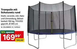 Lagerhaus Trampolin mit Schutznetz rund Angebot
