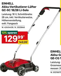 Lagerhaus Einhell akku-vertikutierer-lüfter gc-sc 18/28 li-solo Angebot