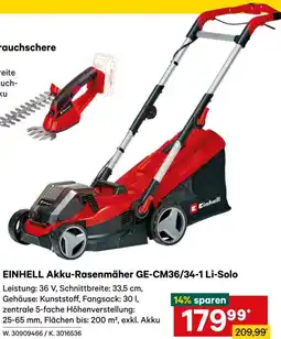 Lagerhaus Einhell akku-rasenmäher ge-cm36/34-1 li-solo Angebot