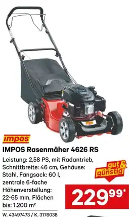 Lagerhaus Impos rasenmäher 4626 rs Angebot