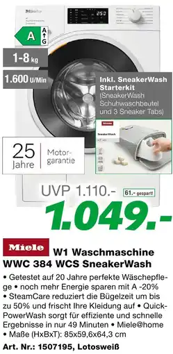 EP W1 waschmaschine wwc 384 wcs sneakerwash Angebot
