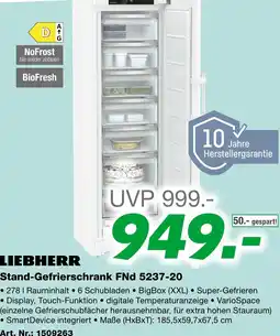 EP Liebherr stand-gefrierschrank fnd 5237-20 Angebot