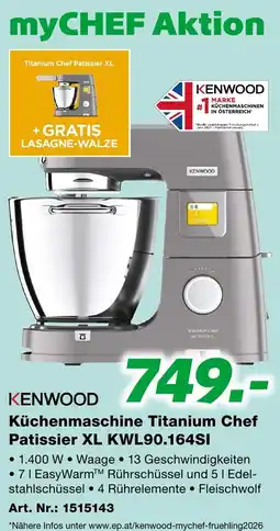 EP Küchenmaschine titanium chef patissier xl kwl90.164si Angebot