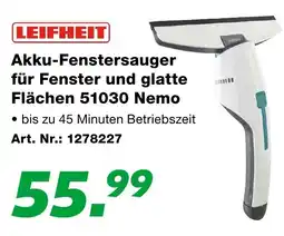 EP Akku-Fenstersauger für Fenster und glatte Flächen 51030 Nemo Angebot