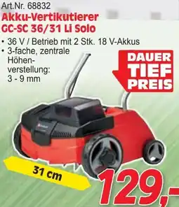 Zgonc Akku-vertikutierer gc-sc 36/31 li solo Angebot