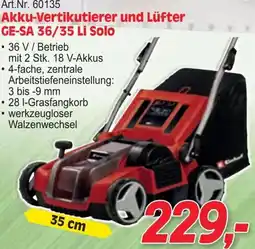 Zgonc Akku-vertikutierer und lüfter ge-sa 36/35 li solo Angebot