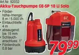 Zgonc Akku-tauchpumpe ge-sp 18 li solo Angebot