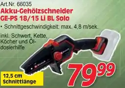 Zgonc Akku-gehölzschneider ge-ps 18/15 li bl solo Angebot