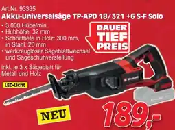 Zgonc Akku-Universalsäge TP-APD 18/321 +6 S-F Solo Angebot