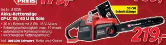Zgonc Akku-kettensäge gp-lc 36/40 li bl solo Angebot