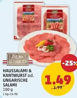 PENNY Haussalami & kantwurst od. ungarische salami Angebot