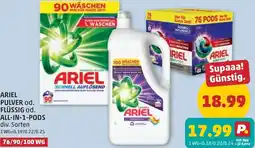 PENNY Ariel pulver od. flüssig od. all-in-1-pods Angebot