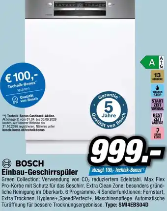 Red Zac Bosch einbau-geschirrspüler Angebot