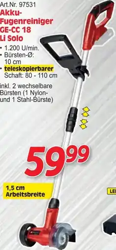 Zgonc Akku-Fugenreiniger GE-CC 18 Li Solo Angebot