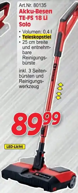 Zgonc Akku-Besen TE-FS 18 Li Solo Angebot