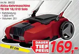 Zgonc Akku-Kehrmaschine TE-SW 18/610 Solo Angebot