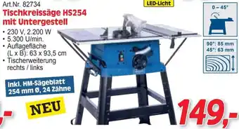 Zgonc Tischkreissäge HS254 mit Untergestell Angebot