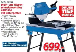 Zgonc Stein- und Fliesen- schneidmaschine HSM3500 mit Untergestell Angebot