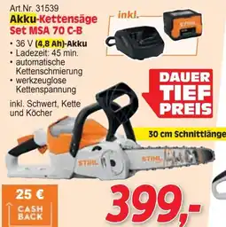 Zgonc Art.Nr. 31539 Akku-Kettensäge Set MSA 70 C-B Angebot