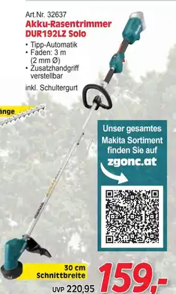 Zgonc Art.Nr. 32637 Akku-Rasentrimmer DUR192LZ Solo Angebot