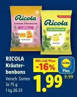 Lidl RICOLA Kräuterbonbons Angebot