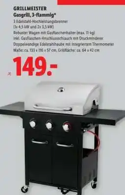 Lidl GRILLMEISTER Gasgrill, 3-flammig Angebot