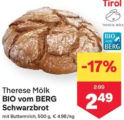 MPreis Therese Mölk BIO vom BERG Schwarzbrot Angebot