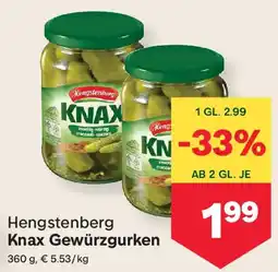 MPreis Hengstenberg Knax Gewürzgurken Angebot