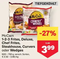 MPreis McCain 1-2-3 Frites, Deluxe, Chef Frites, Steakhouse, Curvers oder Wedges Angebot