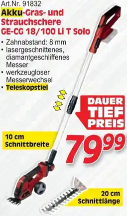 Zgonc Art.Nr. 91832 Akku-Gras- und Strauchschere GE-CG 18/100 Li T Solo Angebot