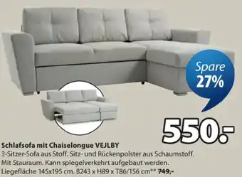 Schlafsofa mit chaiselongue vejlby