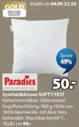 JYSK Synthetikkissen softy fest Angebot