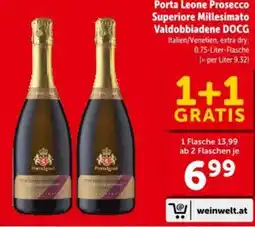 Interspar Porta Leone Prosecco Superiore Millesimato Valdobbiadene DOCG Angebot