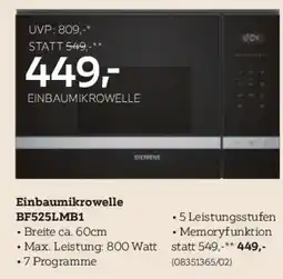XXXLutz Einbaumikrowelle bf525lmb1 Angebot