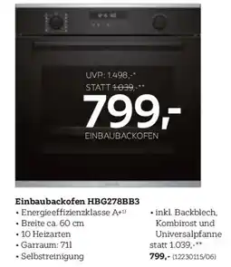 XXXLutz Einbaubackofen hbg278bb3 Angebot